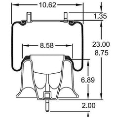 Torque TR9781 Air Spring for Freightliner Trucks Replaces Firestone W01-358-9781 & Goodyear 1R12-603 (TR9781)