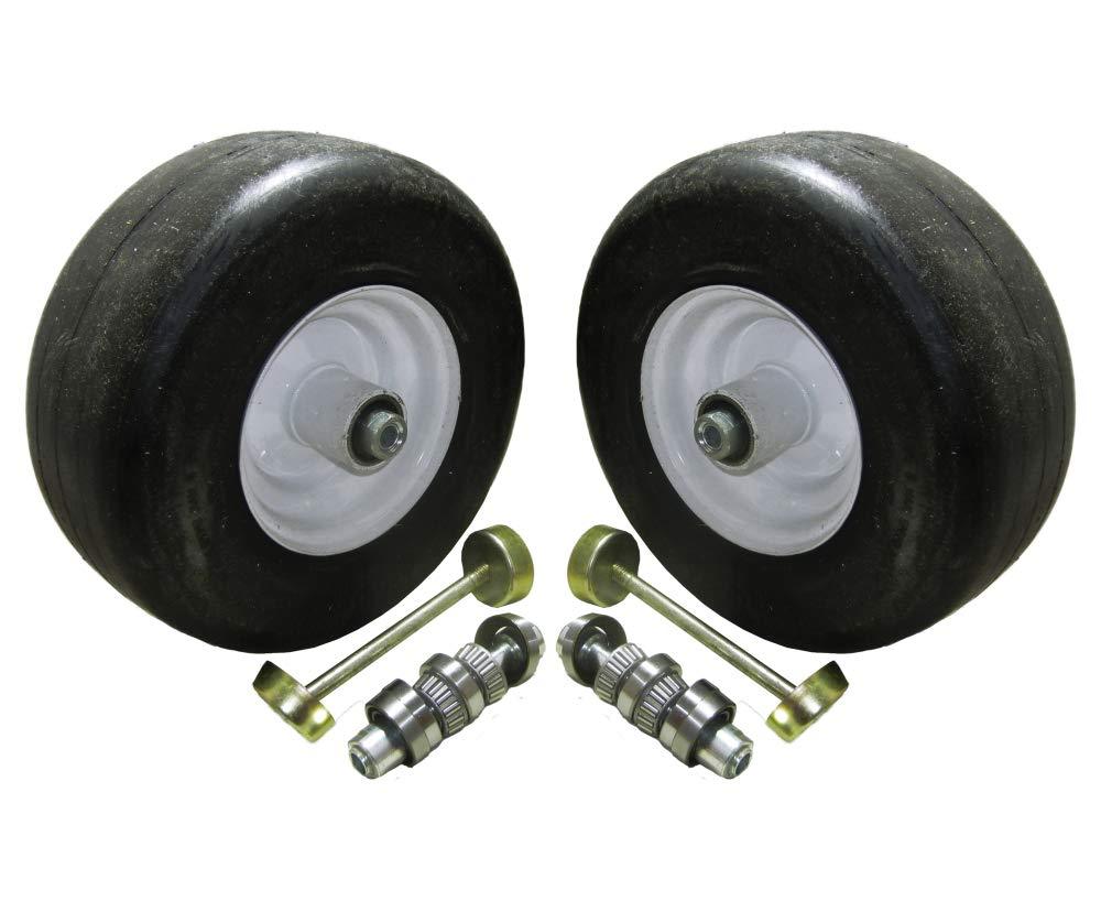 proven part 2 Pack 13x5x6 White No Flat Front Solid Tire Puncture Proof Replaces Ferris Snapper Pro Scag Includes Bearings Axle Bolt and Dust Covers Replace 109-126 - 103-351 - 126-5360 - 103-3786