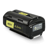Amityke 40V 4.0Ah Lithium-ion Battery Compatible with Ryobi OP4026A OP4050 High Capacity Battery with Onboard Fuel Gauge Black