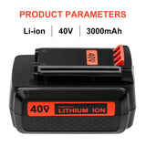 3000mAh Battery for Black and Decker 40v Lithium, Replacement Black & Decker 40 Volt MAX LBXR2036 LBX2040 LBX36 LBXR36 Battery (2 Packs)