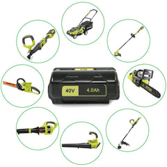 Amityke 40V 4.0Ah Lithium-ion Battery Compatible with Ryobi OP4026A OP4050 High Capacity Battery with Onboard Fuel Gauge Black