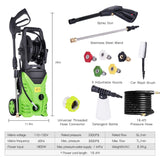Homdox 3000 PSI Electric Pressure Washer, High Pressure Washer, Professional Washer Cleaner Machine with 5 Interchangeable Nozzles, 1800W,1.80 GPM,Hose with Reel