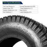 Set of 2 18x8.50-8 18x8.5x8 Lawn Mower Golf Cart Turf Tires 4PR P332