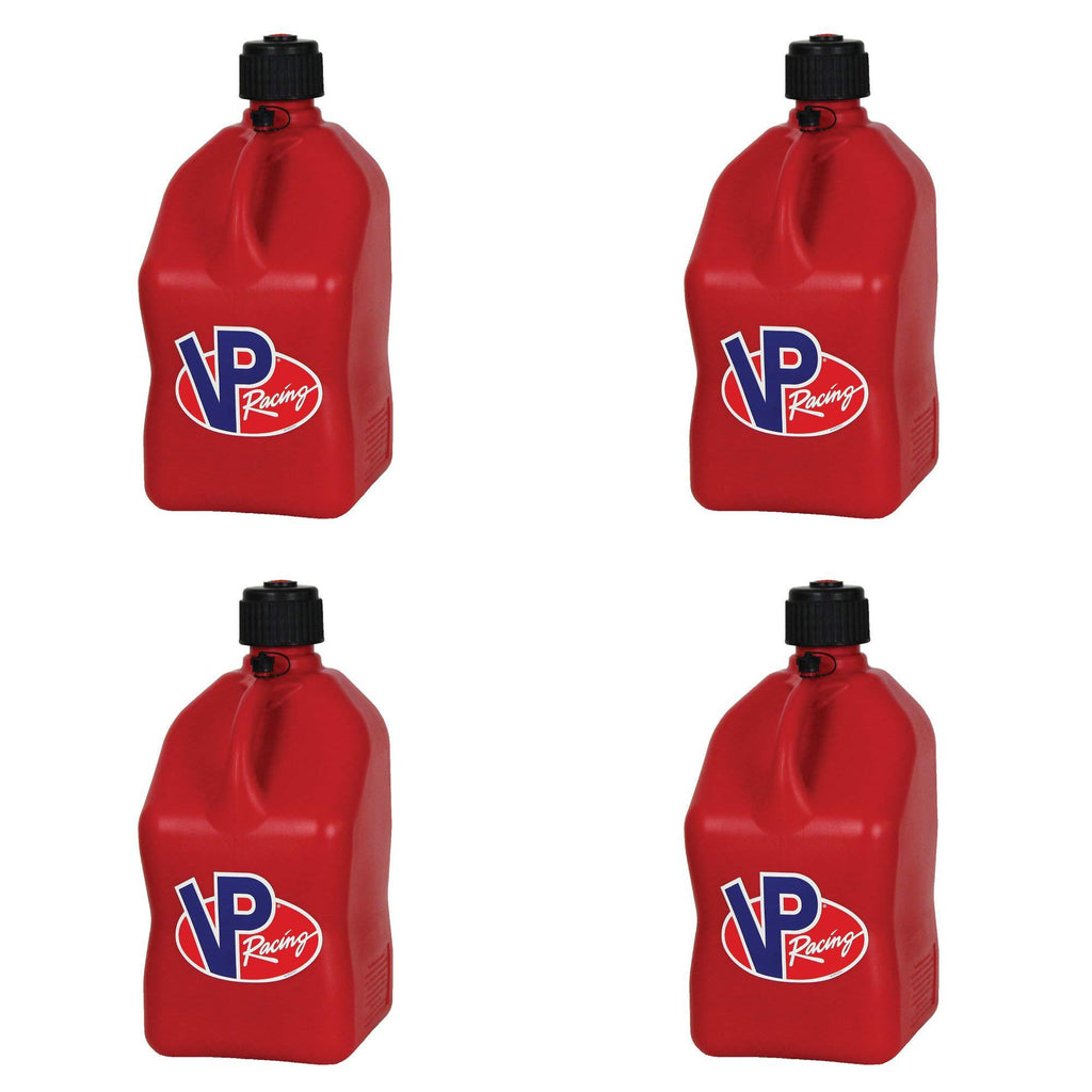 4 Pack VP 5 Gallon Square Red Racing Utility Jugs