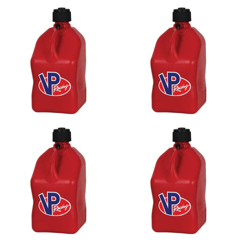 4 Pack VP 5 Gallon Square Red Racing Utility Jugs