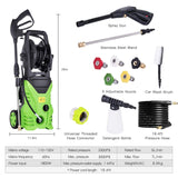Homdox 3000 PSI Electric Pressure Washer 1.76 GPM Power Washer Machine with Hose Reel and 5 Interchangeable Nozzles